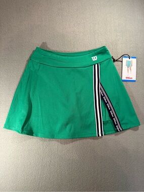 Wilson Emerald Green Tennis Skirt with Navy & White Stripe